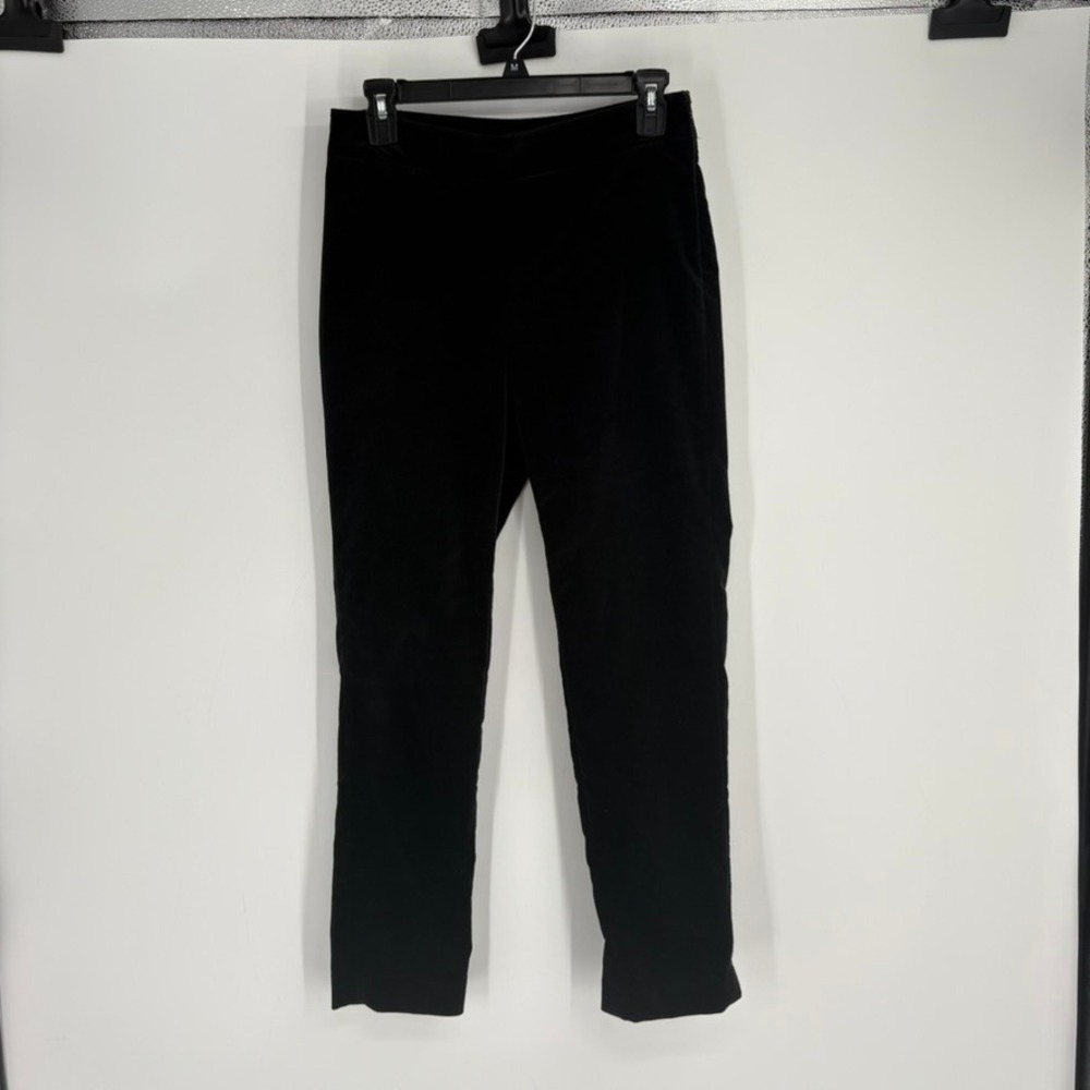 Talbots‎ Womens 6P Black Velvet Classic Side Zip Petite Straight Leg Pants